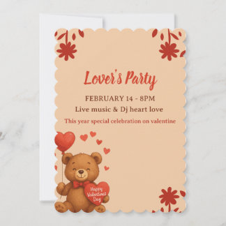 Lover's Party - Valentine’s Day party Invitation 招待状