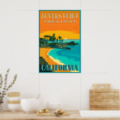 Lovers Point Beach Pacific Grove California Poster ポスター (キッチン)