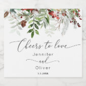 Love'sエレガントへの常緑の冬の結婚応援 スパークリングワインラベル (シングルラベル)