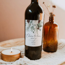 Love'sエレガントへの常緑の冬の結婚応援 ワインラベル