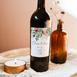 Love'sエレガントへの常緑の冬の結婚応援 ワインラベル