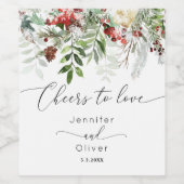 Love'sエレガントへの常緑の冬の結婚応援 ワインラベル (シングルラベル)