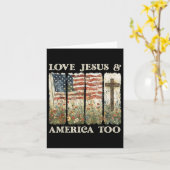 Loves And Jesus America Too 4 Of July Wildflower カード (黄色い花)