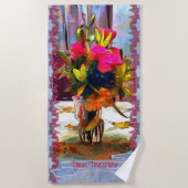 Love's Flowers PM0001 ビーチタオル (正面)