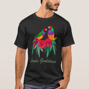 Loves Gouldians Water カラフル Color Bird Artwork Tシャツ
