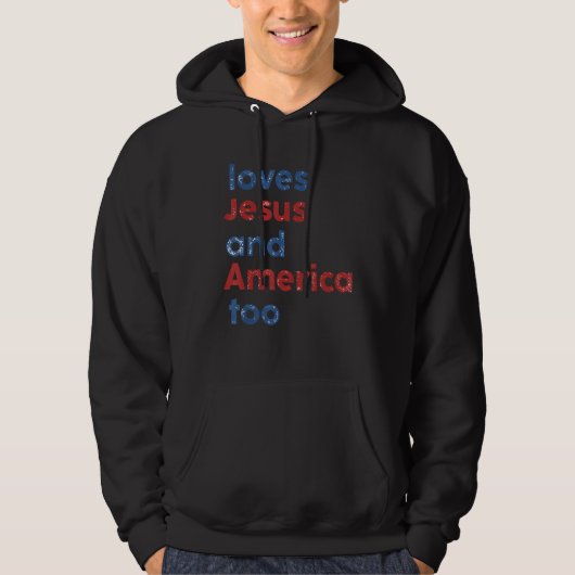 Loves Jesus And America Too Retro パーカ (正面)