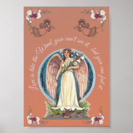LOVE'S LIKE THE WIND FLORAL INSPIRATIONAL ANGEL ポスター