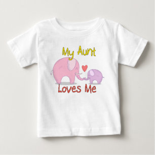 Loves Me Elephant私の叔母さん ベビーTシャツ