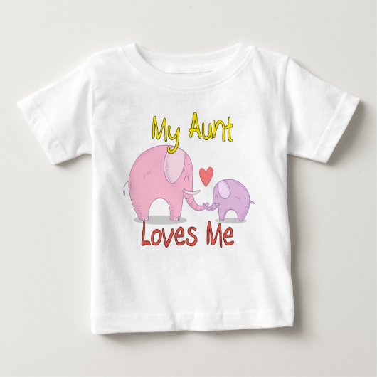 Loves Me Elephant私の叔母さん ベビーTシャツ (正面)