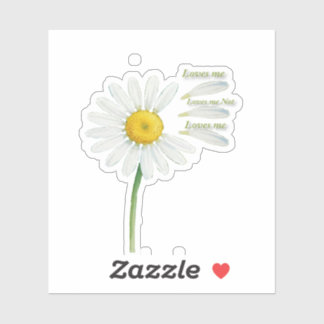 Loves Me, Loves Me Not Daisy – Romantic Watercolor シール