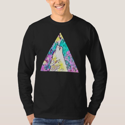 Loves Wolves wolf Face 17 Tシャツ (正面)