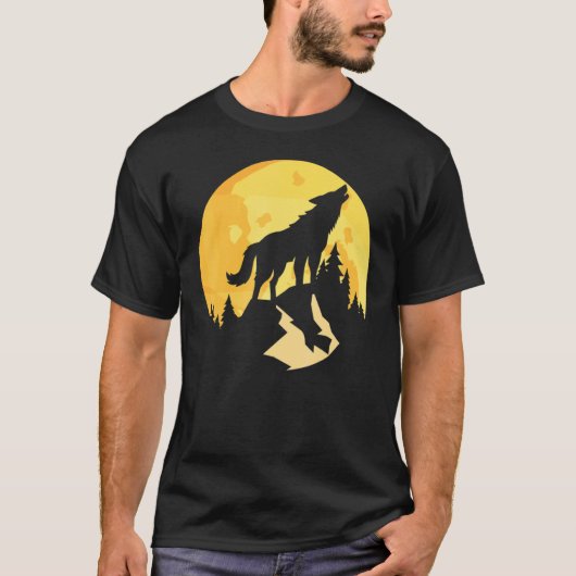 Loves Wolves wolf Face 5 Tシャツ (正面)
