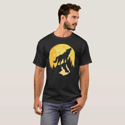 Loves Wolves wolf Face 5 Tシャツ (正面フル)