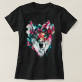 Loves Wolves wolf Face, T-Shirt Tシャツ (デザイン正面)