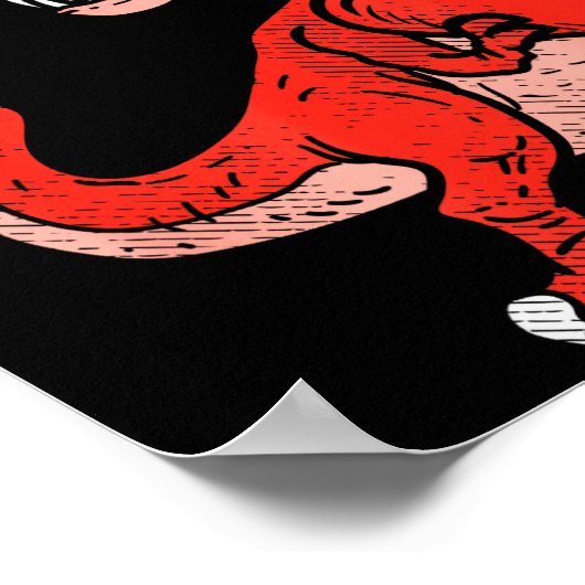 Lovesaurus Trex Dinosaur Heart Cute Valentines Day ポスター (角)