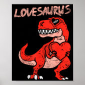 Lovesaurus Trex Dinosaur Heart Cute Valentines Day ポスター (正面)