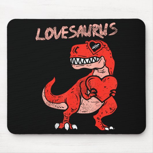 Lovesaurus Trex Dinosaur Heart Cute Valentines Day マウスパッド (正面)