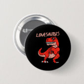 Lovesaurus Trex Dinosaur Heart Cute Valentines Day 缶バッジ (正面&裏面)