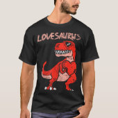Lovesaurus Trex Dinosaur Heart Cute Valentines Day Tシャツ (正面)