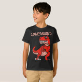 Lovesaurus Trex Dinosaur Heart Cute Valentines Day Tシャツ (正面フル)