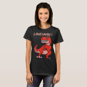 Lovesaurus Trex Dinosaur Heart Cute Valentines Day Tシャツ (正面フル)