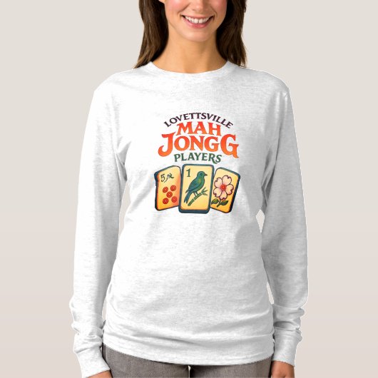 Lovettsville 麻雀プレイヤーロングスリーブ tシャツ (正面)