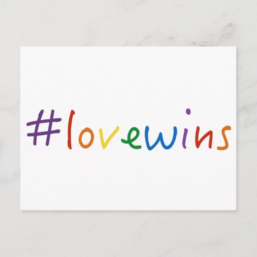 #lovewins loveが同性婚の平等プライドを獲得 ポストカード (正面)