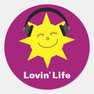 Lovinの生命日曜日及びヘッドホーンのステッカー ラウンドシール