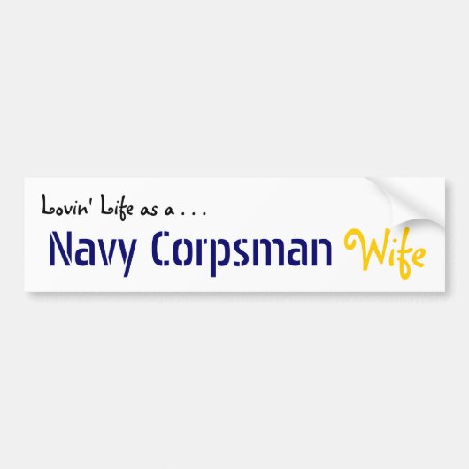 Lovinの生命海軍Corpsman バンパーステッカー (正面)