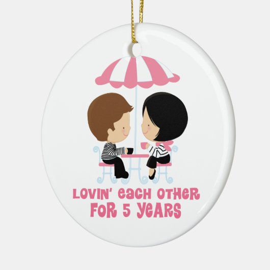 Lovin記念日5年の間互い セラミックオーナメント (左)