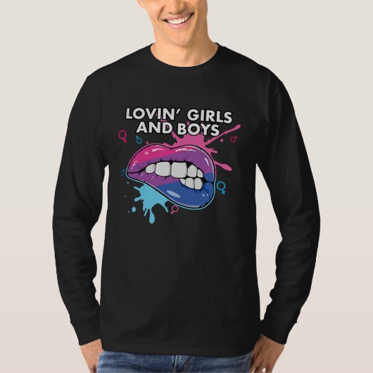 Lovin' Girls And Boys Bisexual Pride March Bisexua Tシャツ (正面)