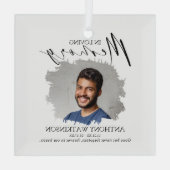 Loving エレガント Memory Photo ガラスオーナメント (裏面)