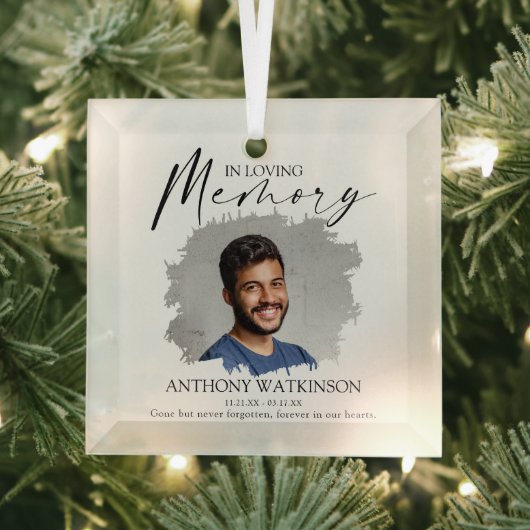 Loving エレガント Memory Photo ガラスオーナメント (インサイチュ)