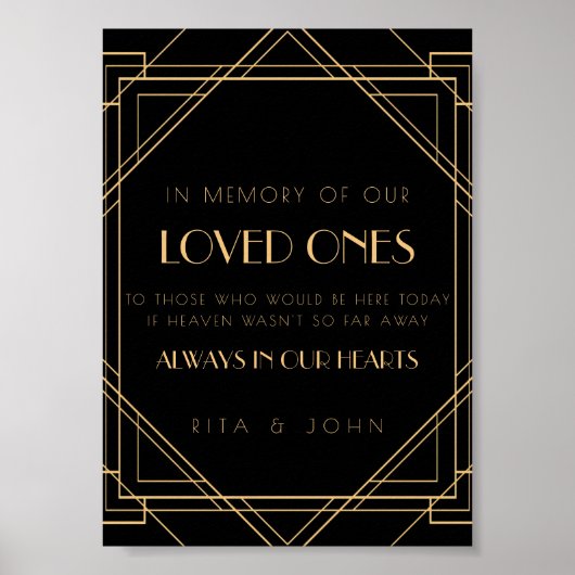 Loving クラシック Memory's Sign内の金ゴールド結婚ヴィンテージ ポスター (正面)