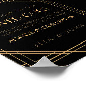 Loving クラシック Memory's Sign内の金ゴールド結婚ヴィンテージ ポスター (角)