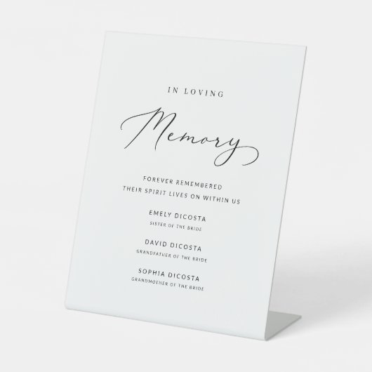 Loving シンプル Memory'sのミニマルなスクリプ結婚ト 台座サイン (正面)