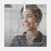 Loving スタイリッシュ Memory Memorial写真と引用文 ガラスオーナメント (正面)