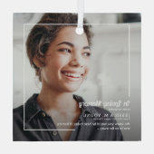 Loving スタイリッシュ Memory Memorial写真と引用文 ガラスオーナメント (裏面)