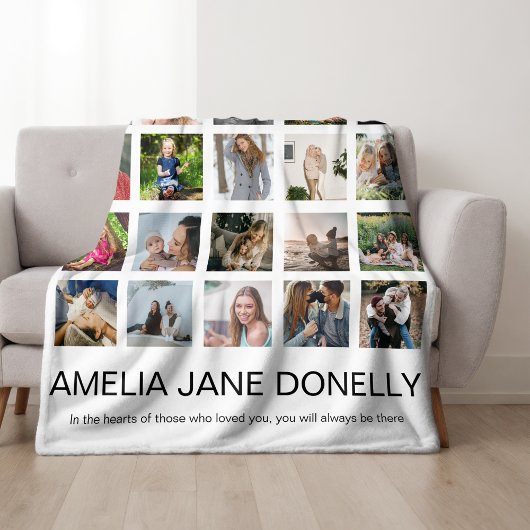 Loving モダン Memory Photo Collage フリースブランケット