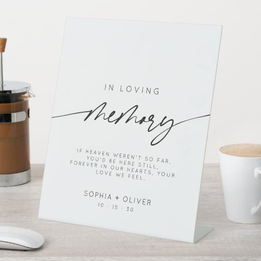 Loving モダン Memory Scriptエレガント結婚の 台座サイン (インサイチュ)