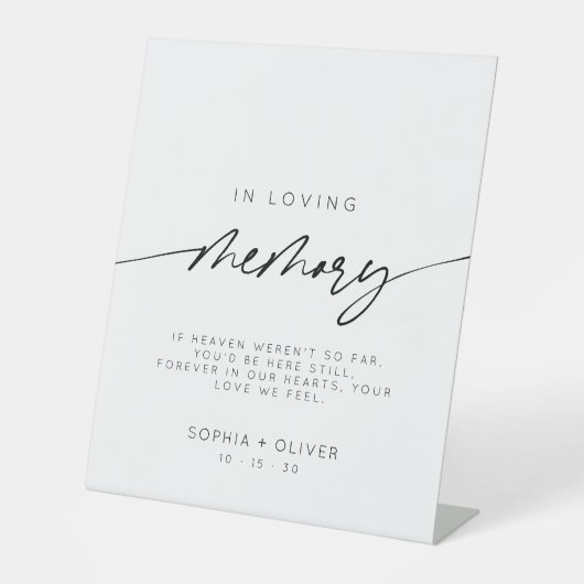 Loving モダン Memory Scriptエレガント結婚の 台座サイン (正面)