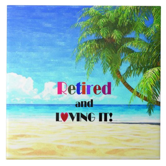 Loving 退職した It、トロピカル写真、 タイル (正面)