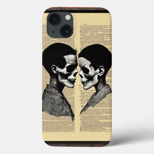 「Loving Black:プロファイルiPhoneケース内の2スカル」 Case-Mate iPhoneケース (裏面)