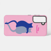 Loving Cats Galaxy Case – Pink, Stay Pawsitive Samsung Galaxyケース (裏面横)