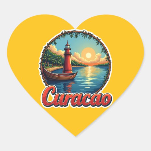 Loving curaçao abc island ハートシール (正面)