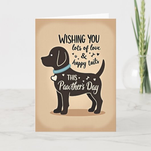 Loving Dog Pawthers Day Card カード (正面)