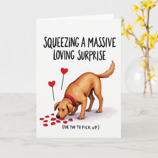 Loving Dog Surprise Card カード (黄色い花)