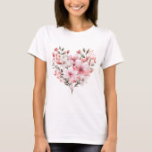 Loving Floral Heart T-Shirt Tシャツ (正面)
