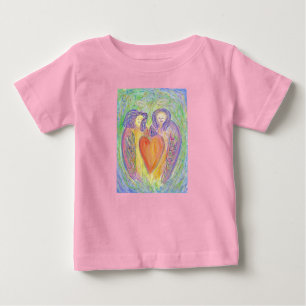 Loving Guardian AngelsハートアートキッドのTシャツ ベビーTシャツ