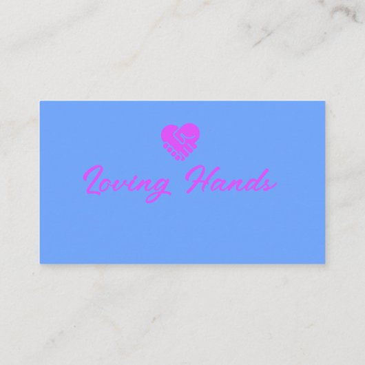 Loving Hands Pink and Blue Cleaning Service 名刺 (裏面)